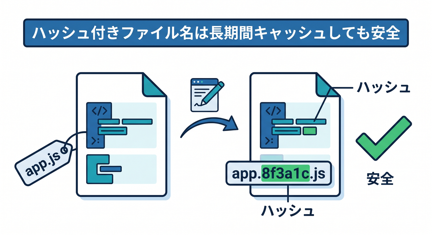 Hashed file names are safe for long caching