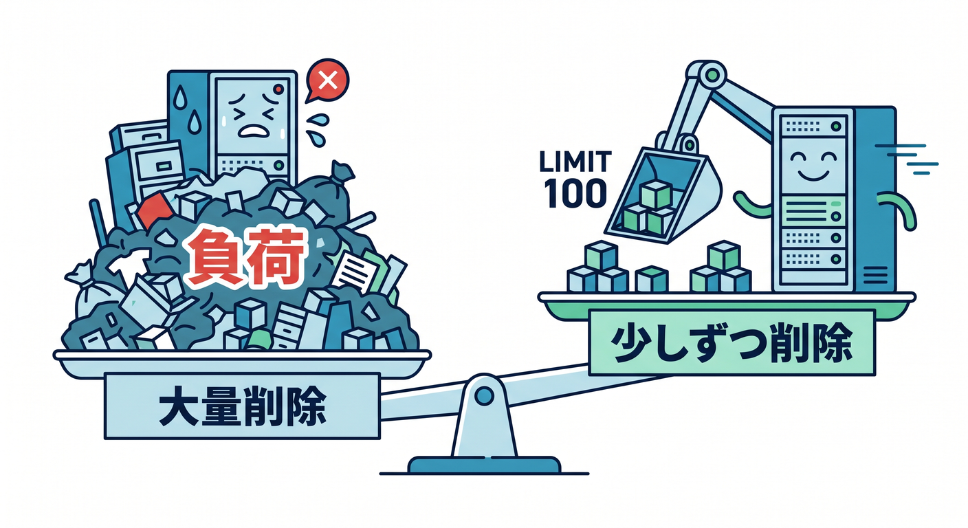 Processing deletions gradually