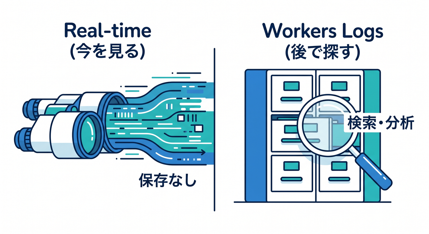 Logs Realtime vs Stored