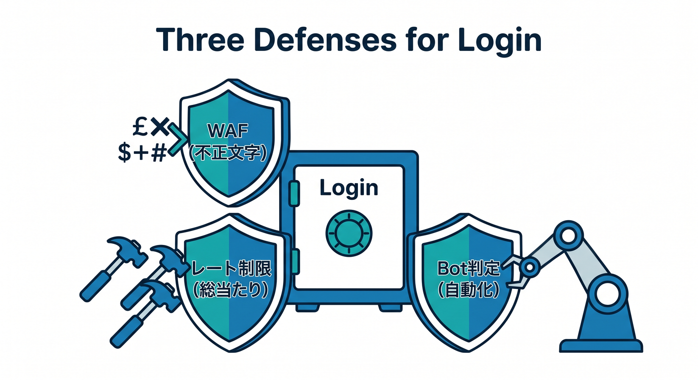 Three Defenses for Login