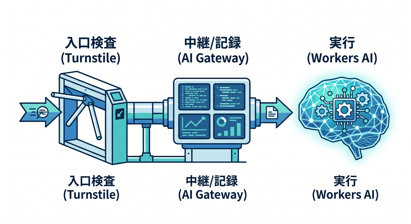 Turnstile + AI Gateway + Workers AI