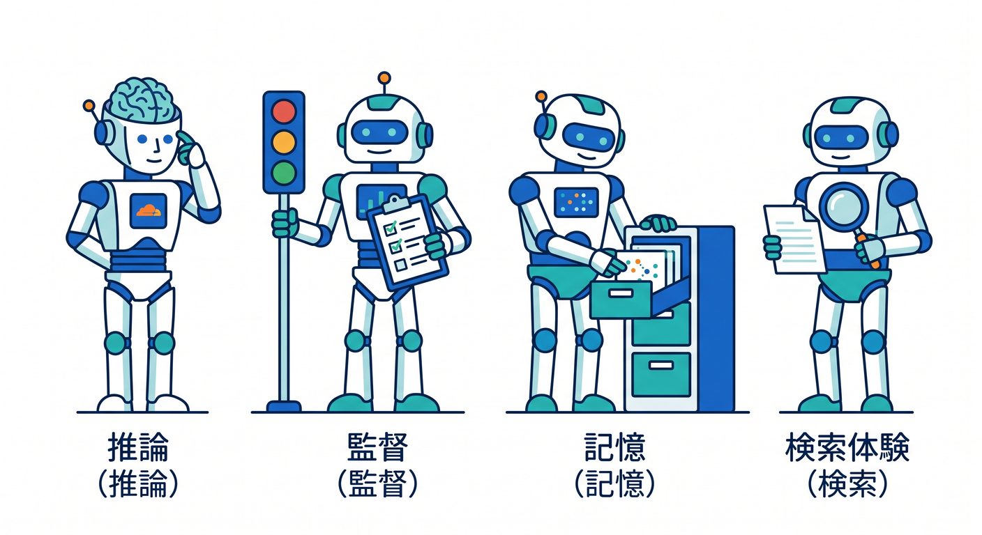 Cloudflare AI Roles (Infer, Supervise, Remember, Search)