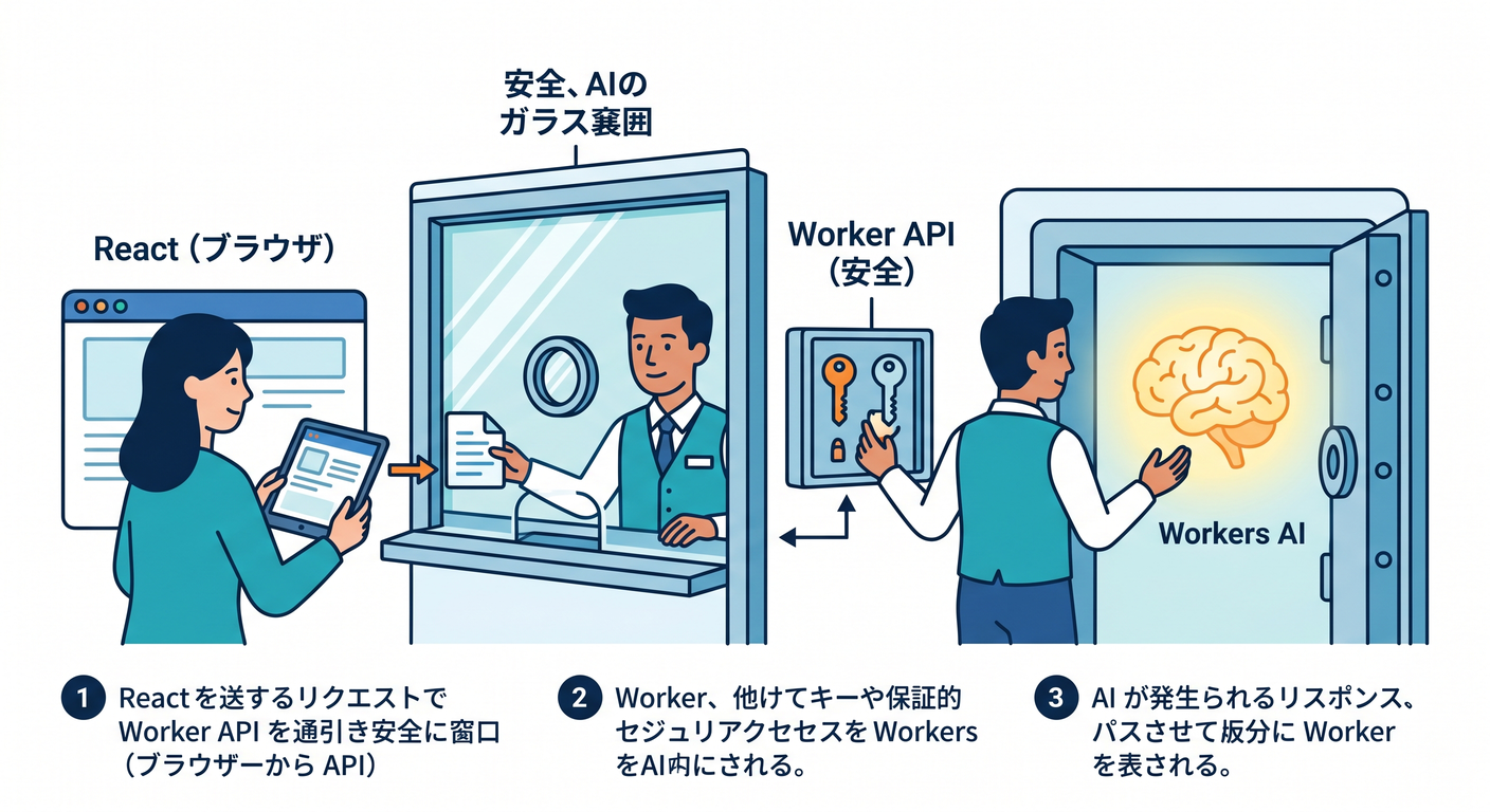 React calling Workers AI safely