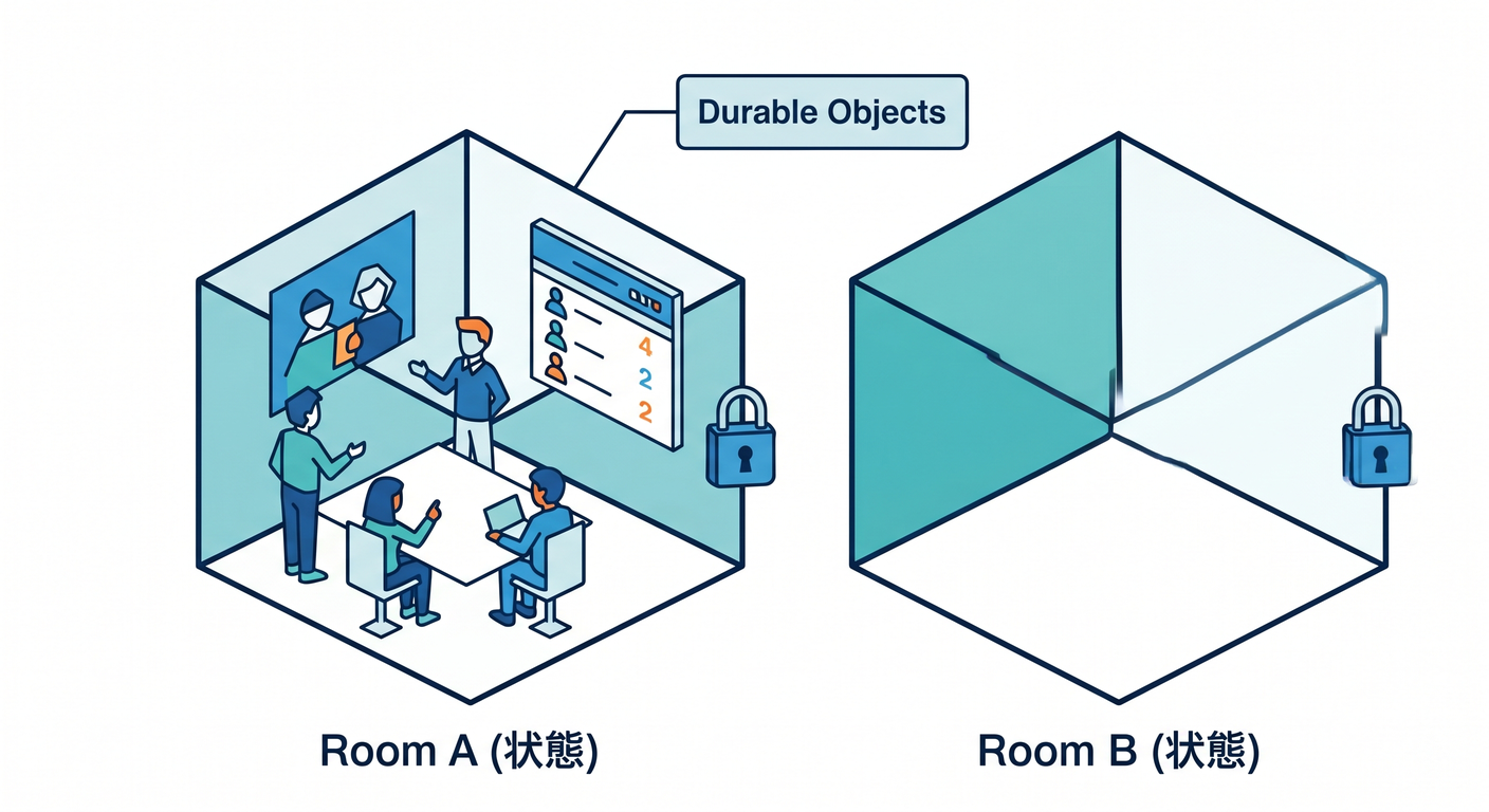 Durable Objects Concept (Stateful Rooms)