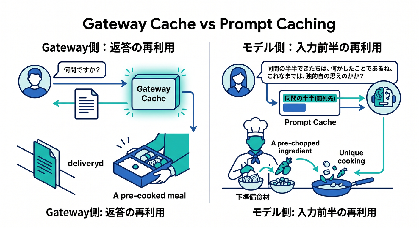 Gateway Cache vs Prompt Caching