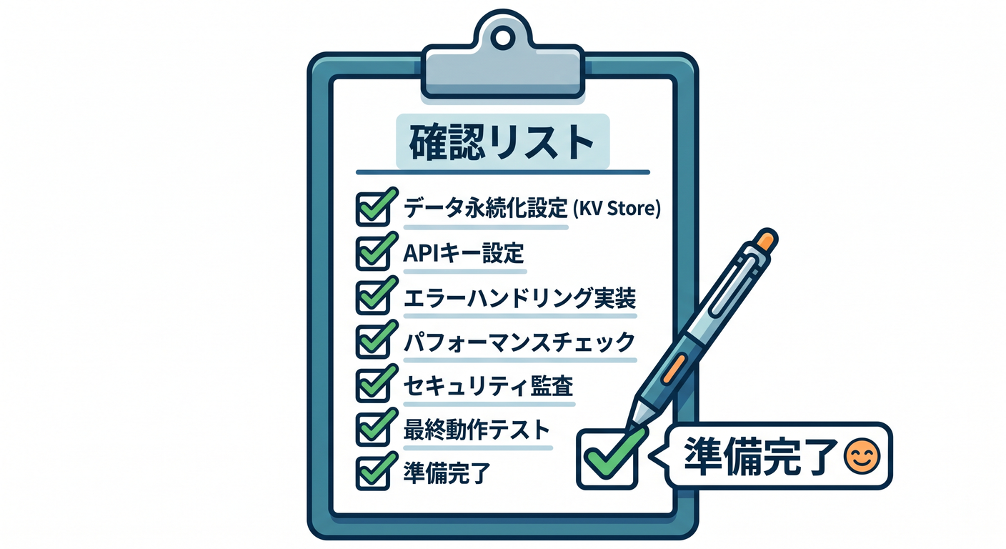 Deployment checklist for KV app