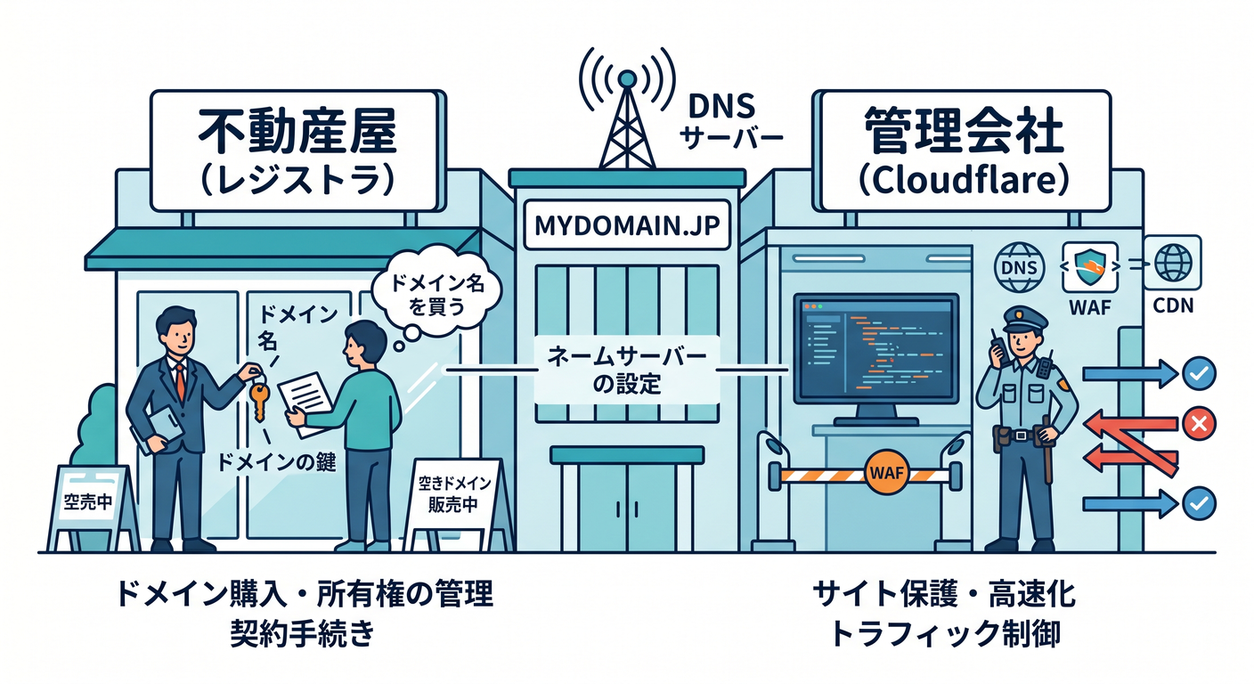 Registrar vs Cloudflare roles