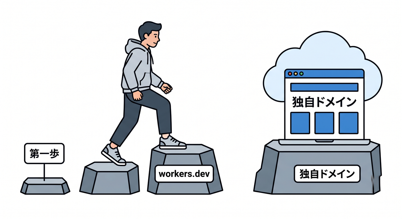 workers.dev as the first step