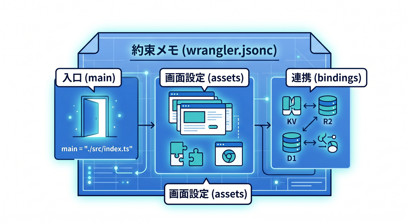 wrangler.jsonc as a configuration contract