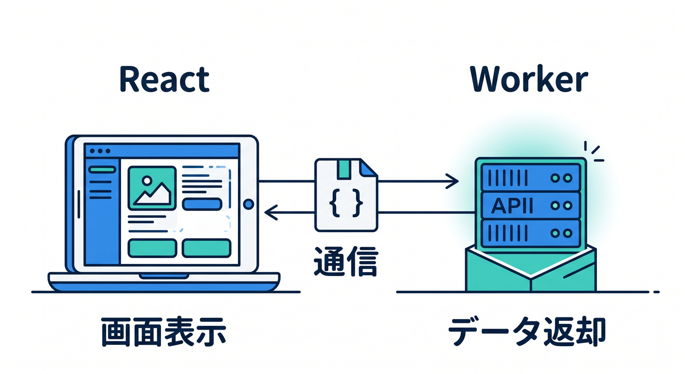 Separation of concerns between React and Worker