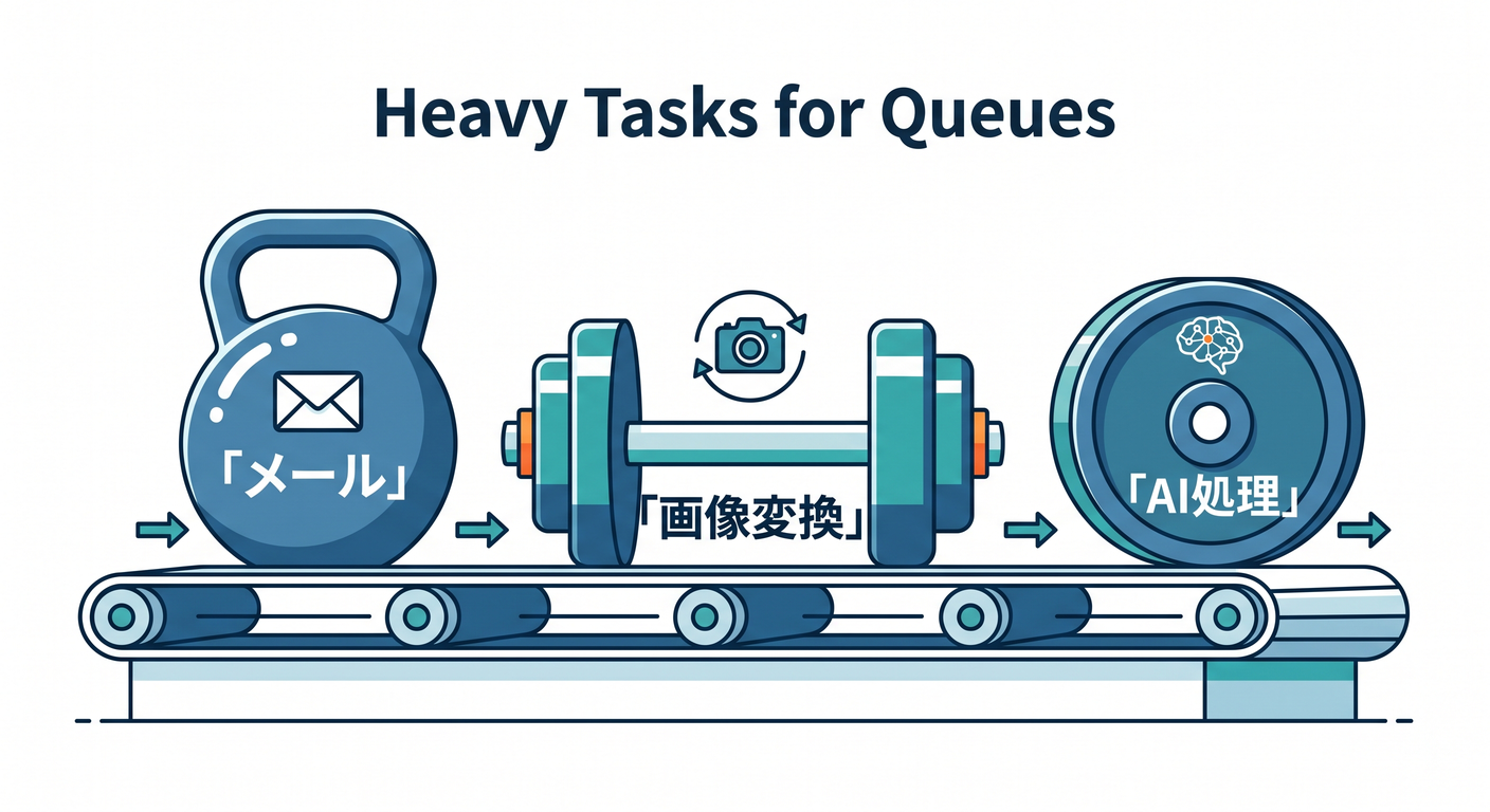 Heavy Tasks for Queues