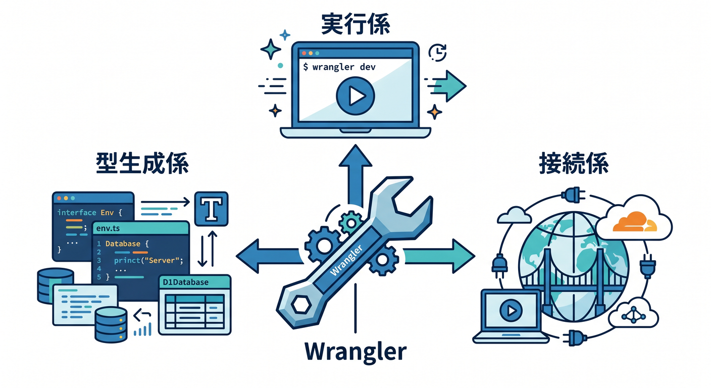 The three primary roles of Wrangler in local development