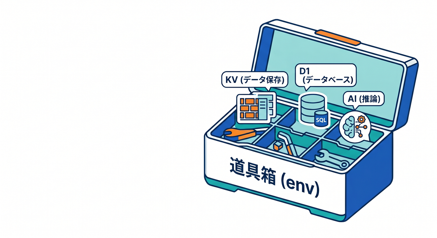 env as a toolbox for Cloudflare features