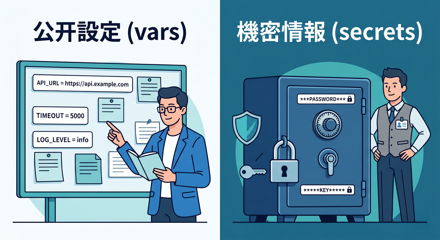 Variables vs. Secrets