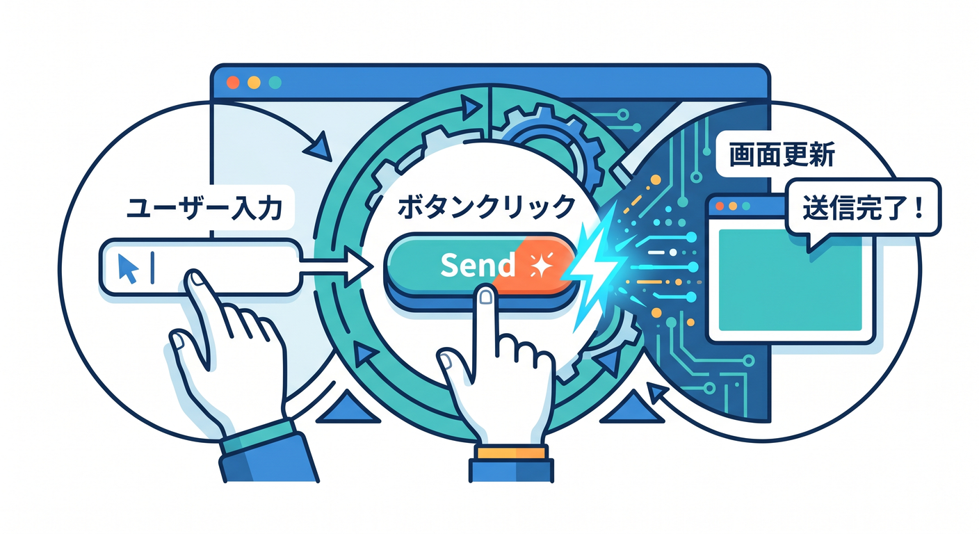 React Component UI Flow (Input -> Send -> Result)
