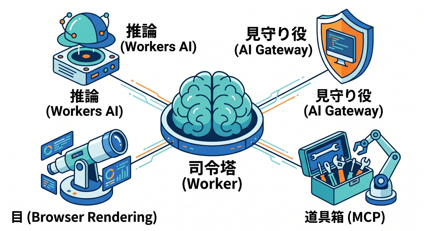 The Cloudflare AI Ecosystem (Worker, Workers AI, AI Gateway, Browser Rendering, MCP)