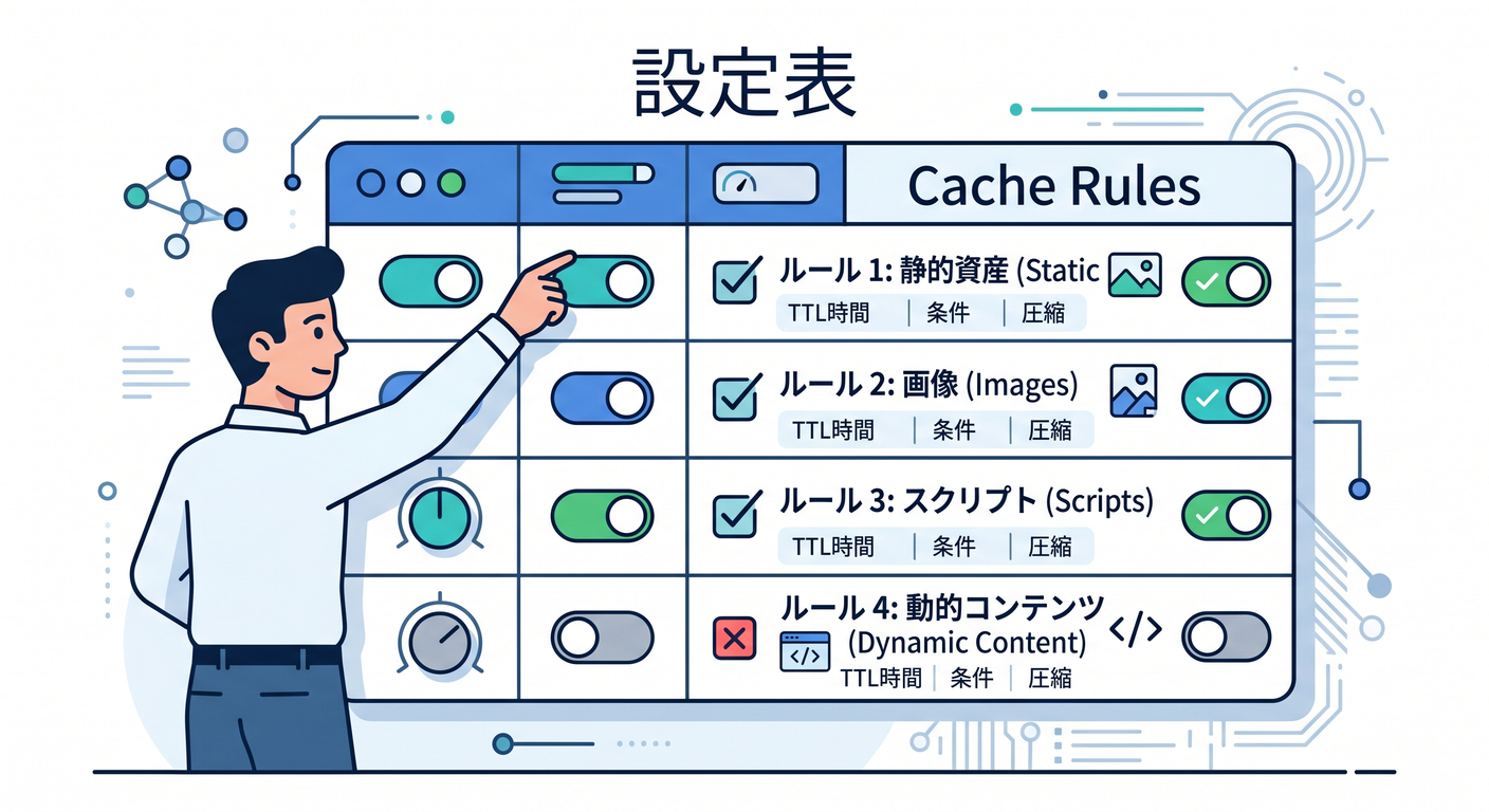 Cache Rules as a setting table