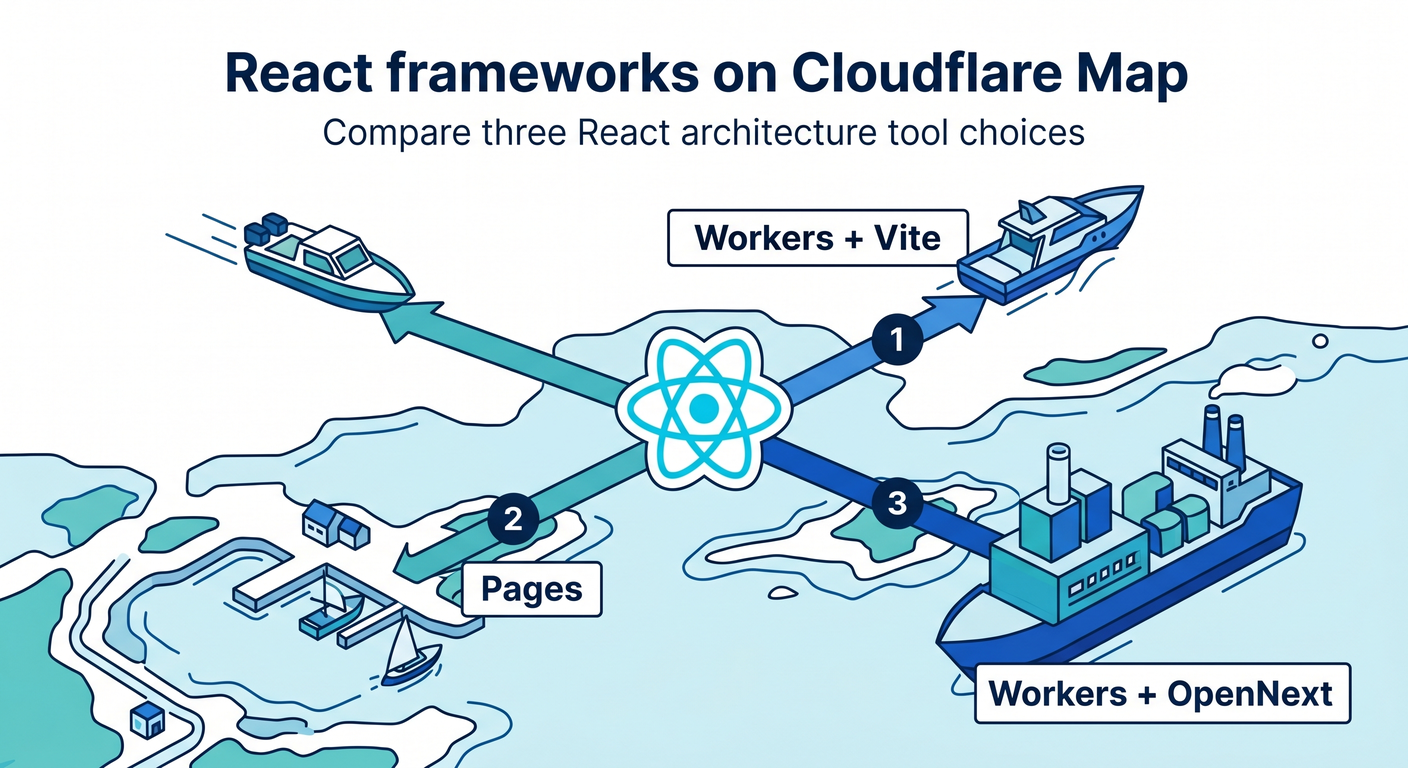 React frameworks on Cloudflare Map