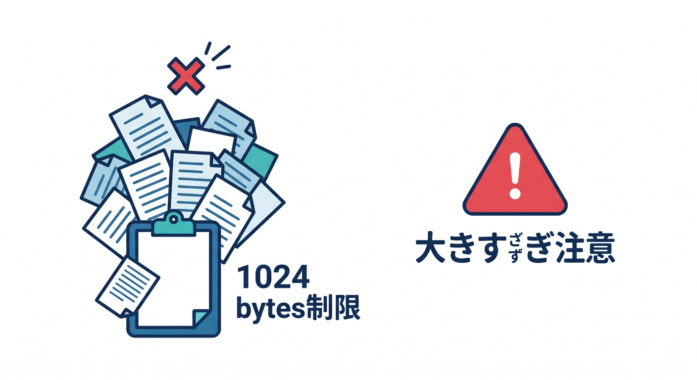 Metadata size limit warning