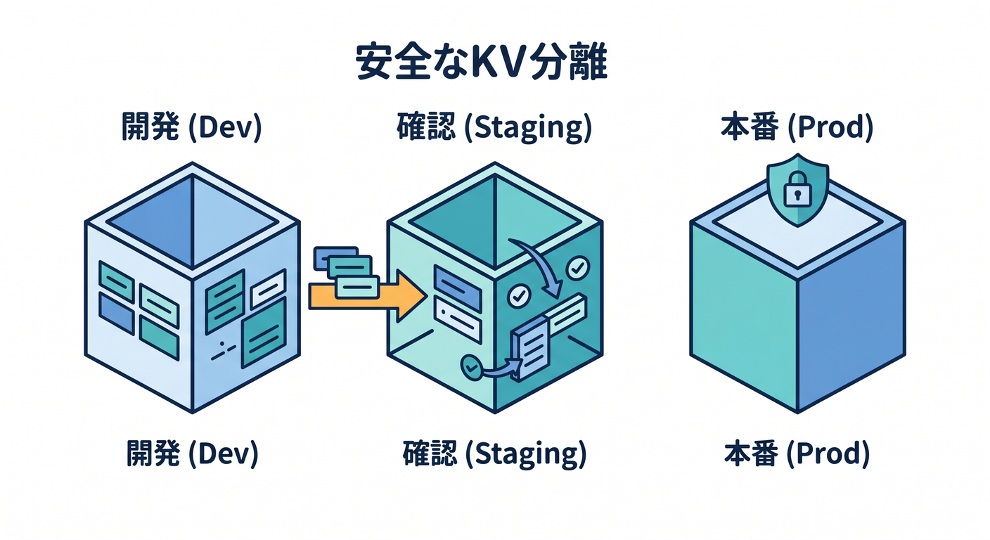 Separating dev, staging, production
