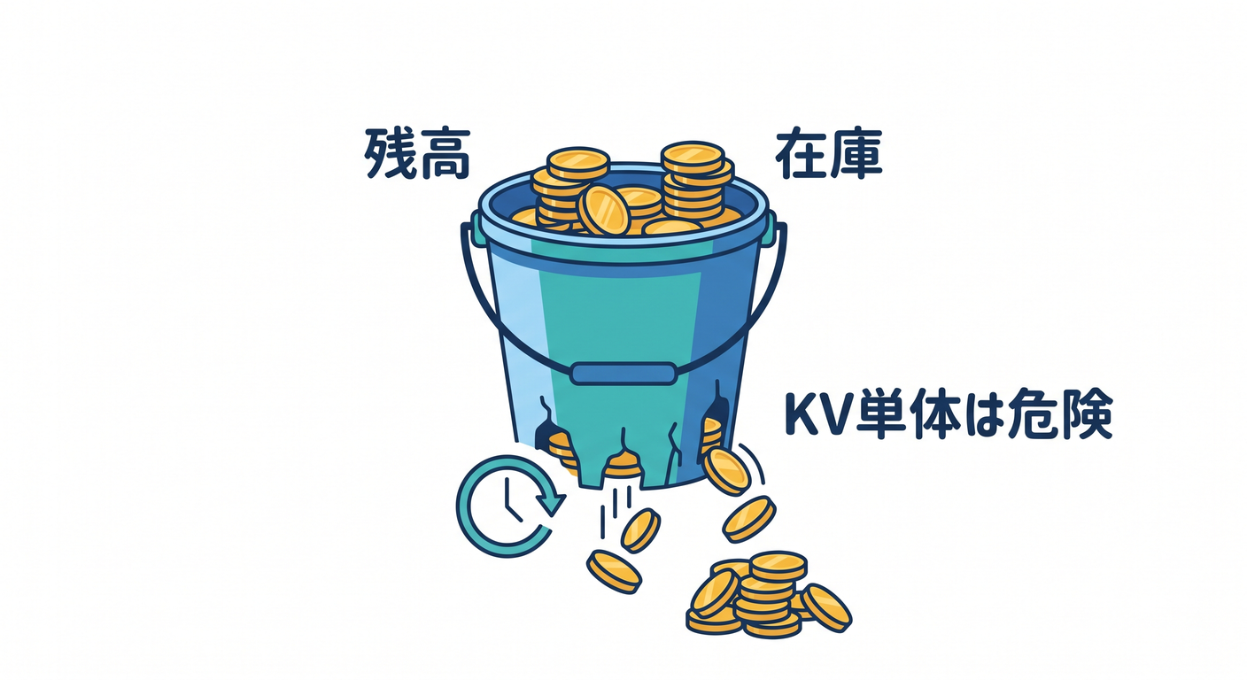 Not using KV for strict inventory/balances