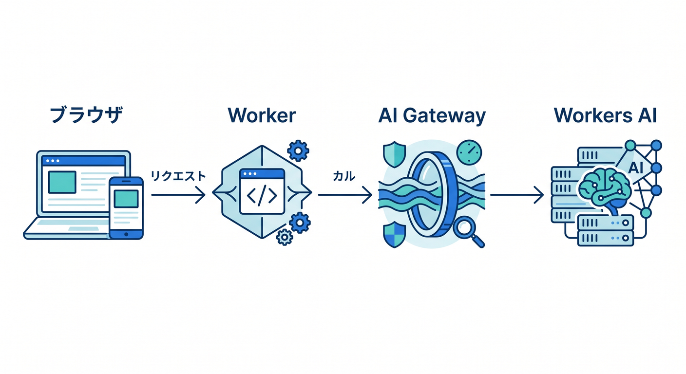 Architecture of Worker, Workers AI, and AI Gateway