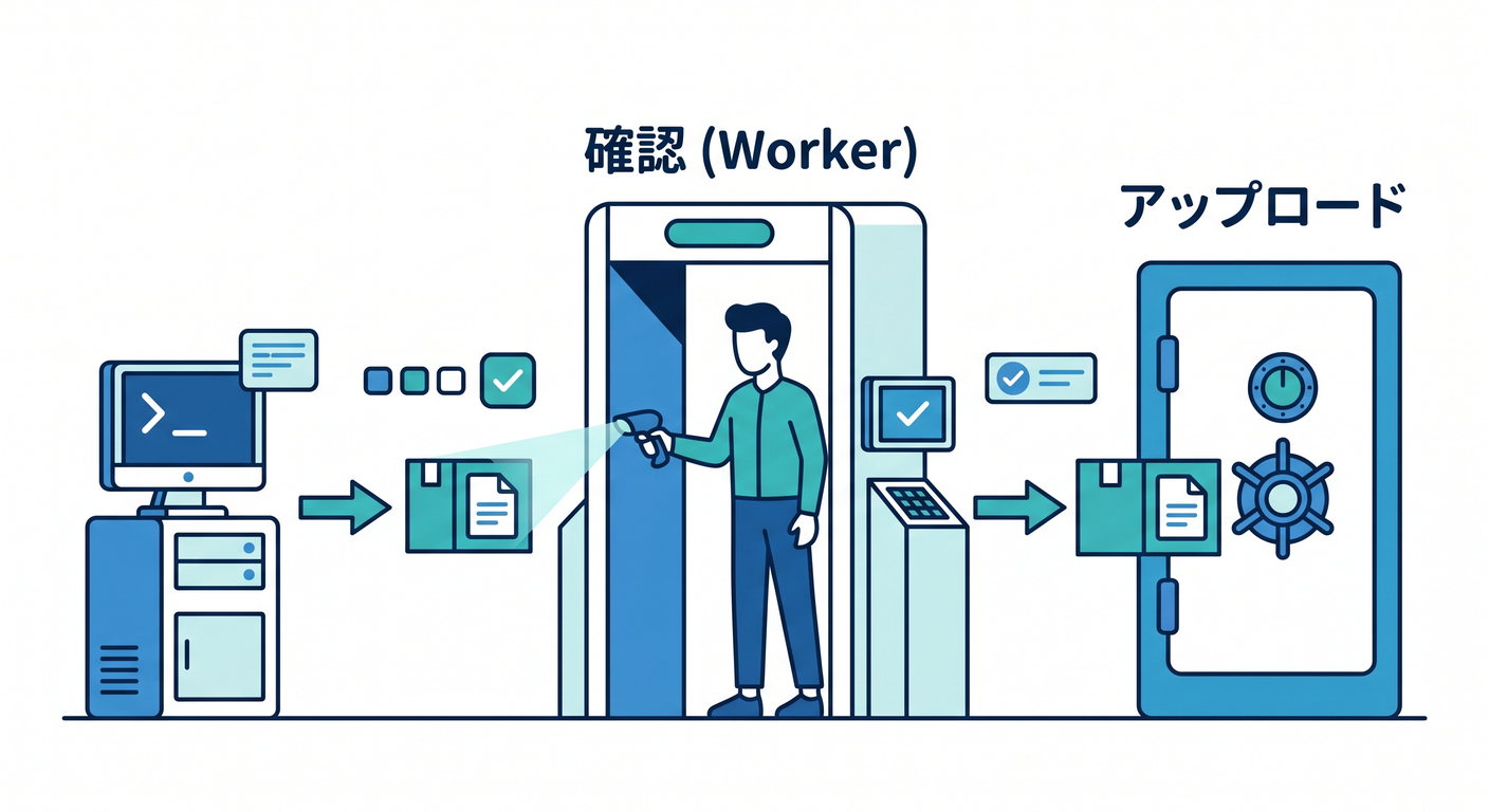 Worker upload check