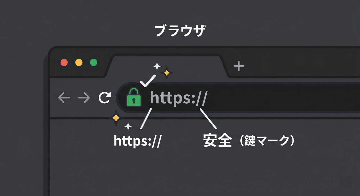 ブラウザでHTTPSを確認