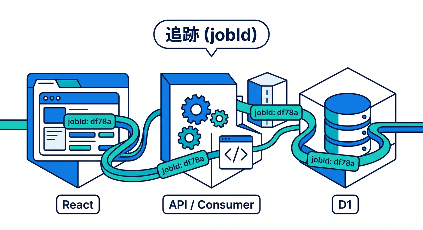 Tracing jobs across systems using jobId
