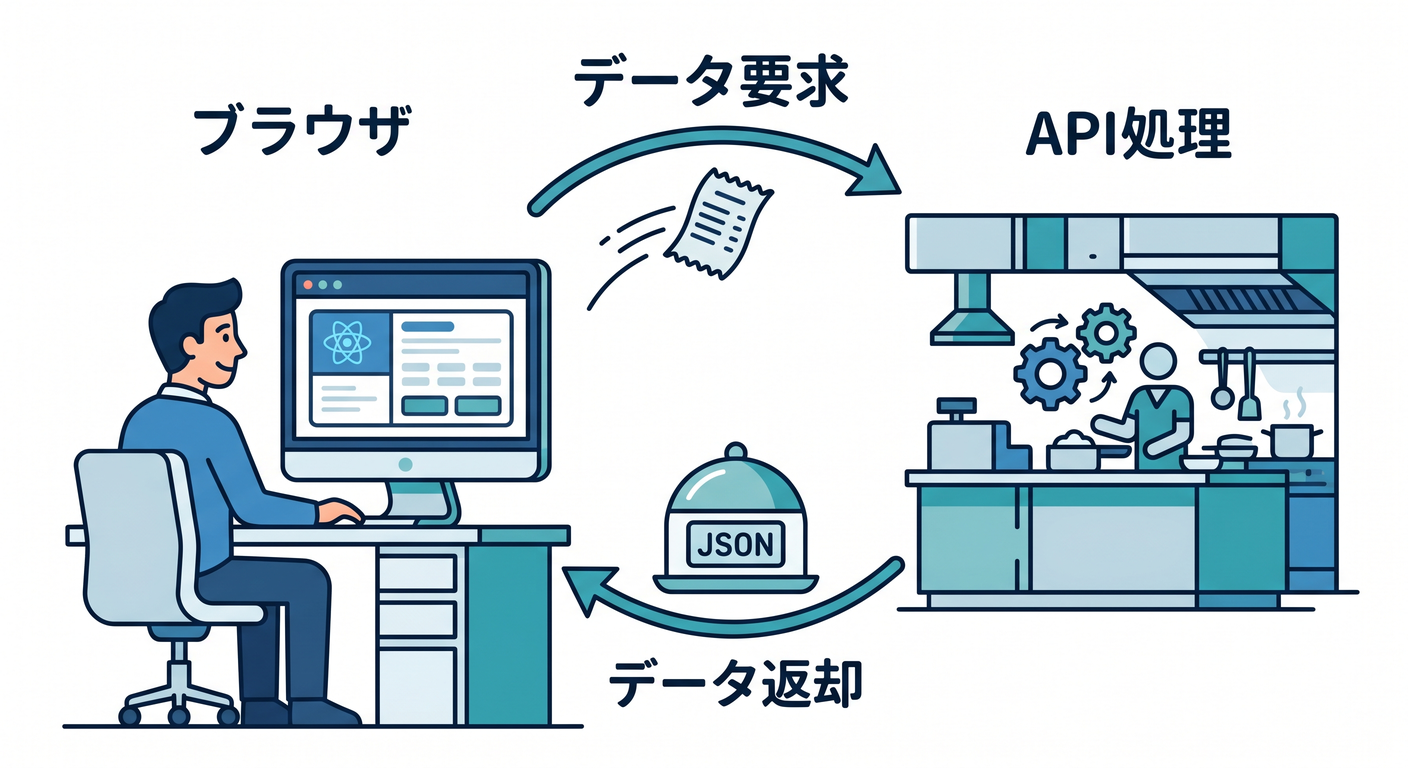 React to Worker API data flow