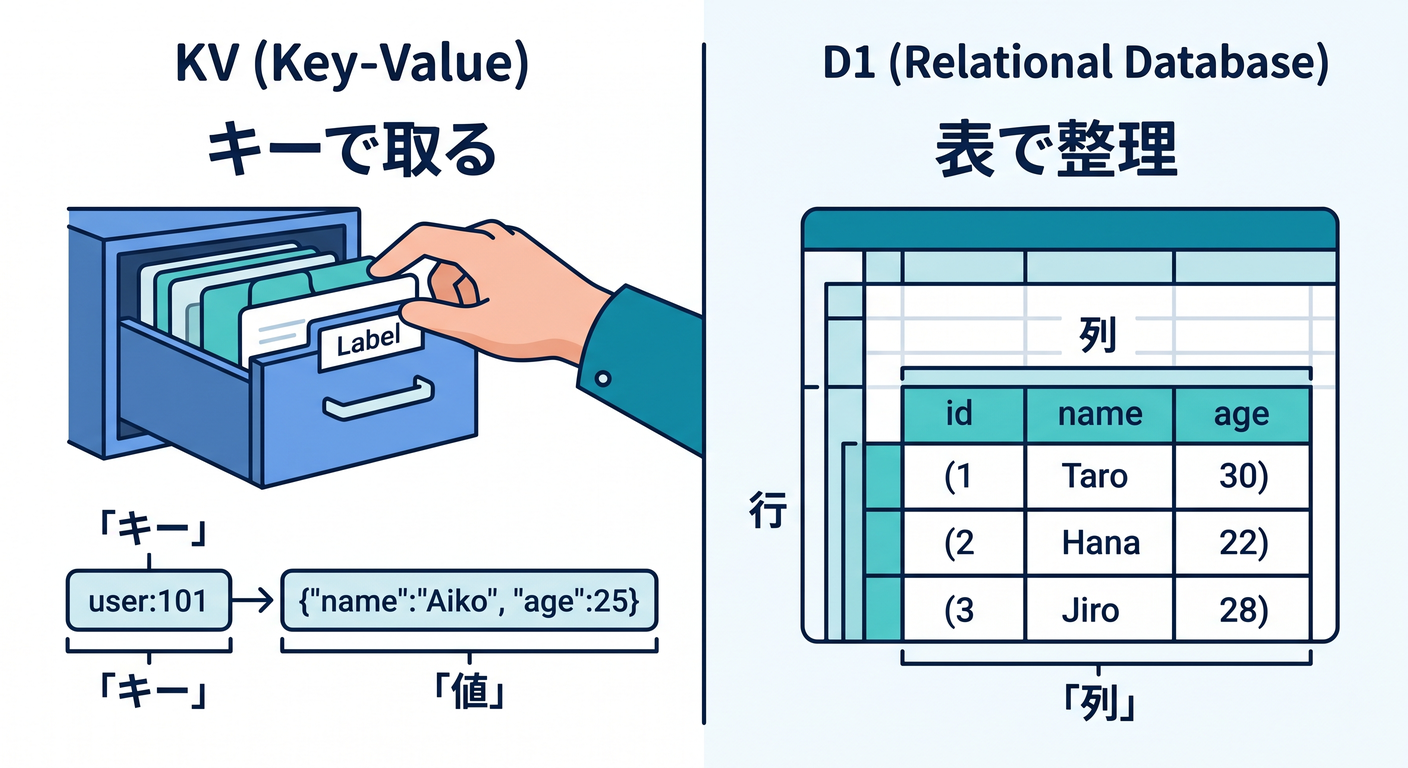 Use cases for KV vs D1