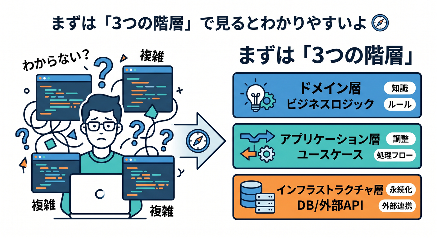 まずは「3つの階層」で見るとわかりやすいよ 🧭