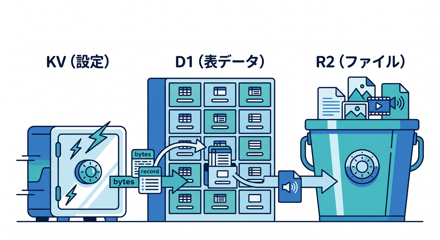Storage Bindings (KV, D1, R2)